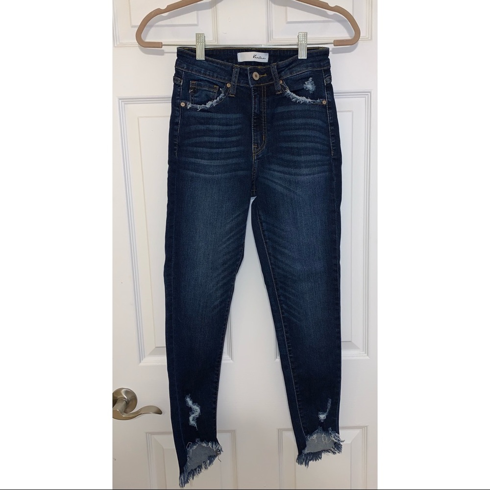 Slightly Cropped Raw Hem Jeans from VICI